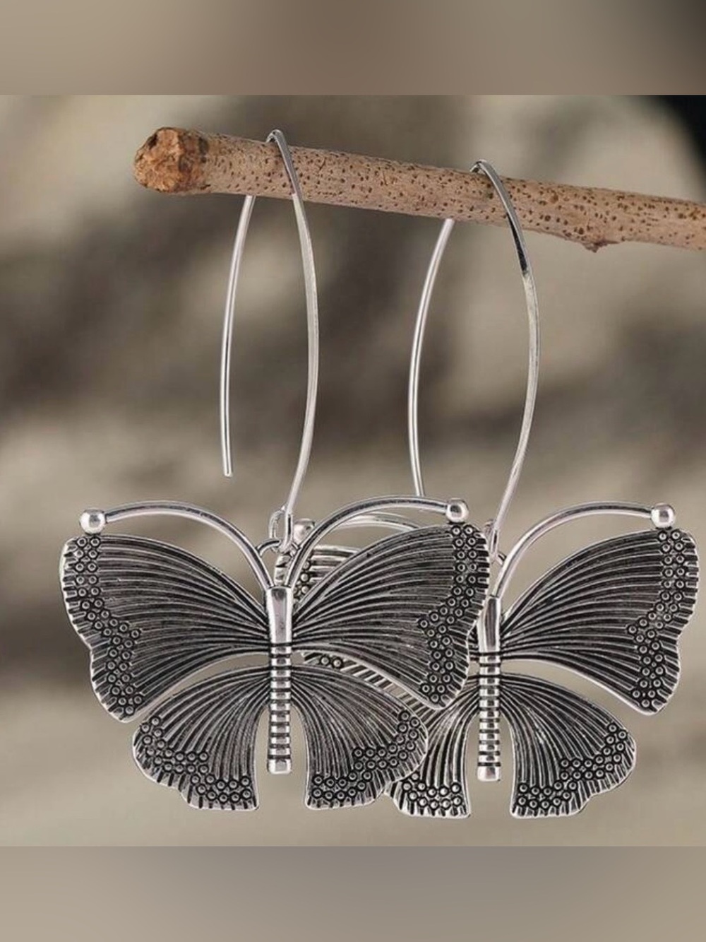 Silver Butterfly Hook copper‎ Earrings
